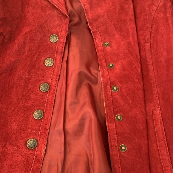 LAL (Live a Little) Burgundy LEATHER Dress Jacket - Picture 6 of 6